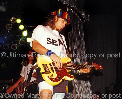 Photos of Bassist Jeff Ament of Pearl Jam in 1991 by Marty Temme
