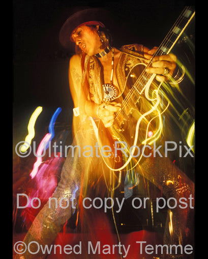 Photo of Andy McCoy of Shooting Gallery in concert in 1992 by Marty Temme