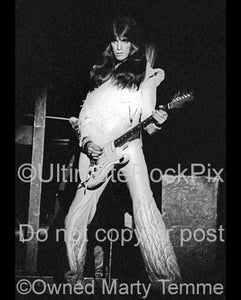 Photo of Punky Meadows of Angel in concert in 1977 by Marty Temme