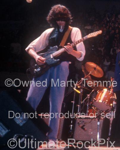 Photos of Jimmy Page of Led Zeppelin Playing a Fender Telecaster at The Arms Benefit Concert in 1983 by Marty Temme