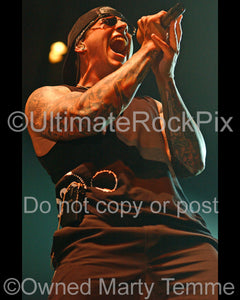 Photo of M. Shadows of Avenged Sevenfold in concert by Marty Temme