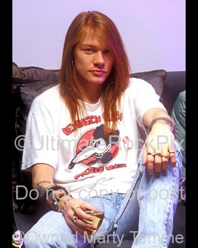 Photos of Singer Axl Rose of Guns N Roses During a Photo Shoot in 1990 at His Home in Hollywood, California by Marty Temme