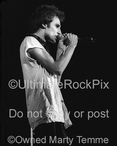 Photo of John Waite of the band The Babys in concert in 1980 by Marty Temme