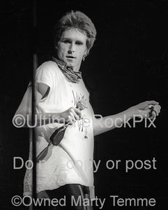 Photo of singer John Waite of The Babys in concert in 1980 by Marty Temme