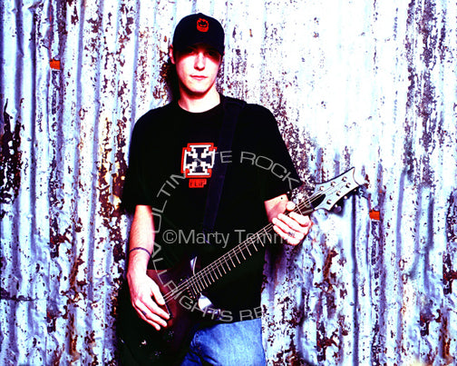 Art Print of Benjamin Burnley of Breaking Benjamin with his guitar during a photo shoot by Marty Temme