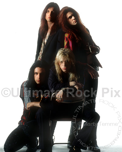 Photo of the band Blackboard Jungle during a studio photo shoot in 1991 by Marty Temme