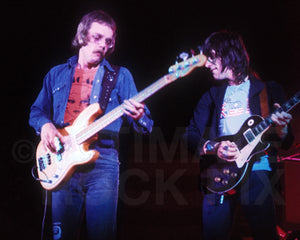 Photo of Tim Bogert and Jeff Beck of Beck, Bogert & Appice in 1973 by Marty Temme