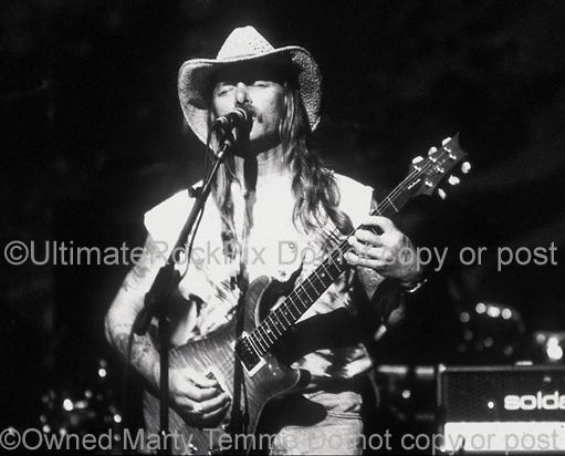 Black and White Photos of Guitar Player Dickey Betts of The Allman Brothers Playing in Concert by Marty Temme