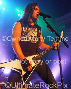 Photo of Matt Tuck of Bullet for My Valentine in concert in 2010 by Marty Temme