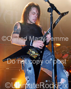 Photo of Michael Paget of Bullet for My Valentine in concert in 2010 by Marty Temme