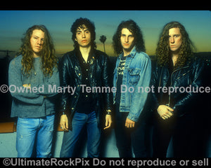 Photo of the band Broken Glass during a photo shoot in 1990 by Marty Temme