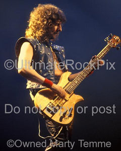 Photos of Geezer Butler of Black Sabbath in Concert in 1981 by Marty Temme