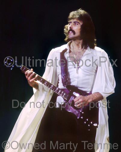 Photos of Tony Iommi of Black Sabbath in concert in 1978 by Marty Temme