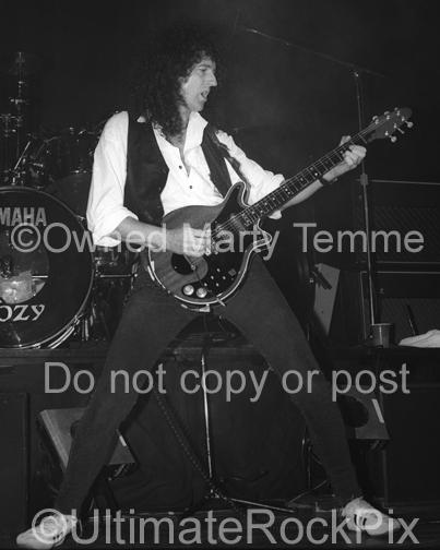 Black and White Photos of Brian May of Queen in Concert in 1993 by Marty Temme