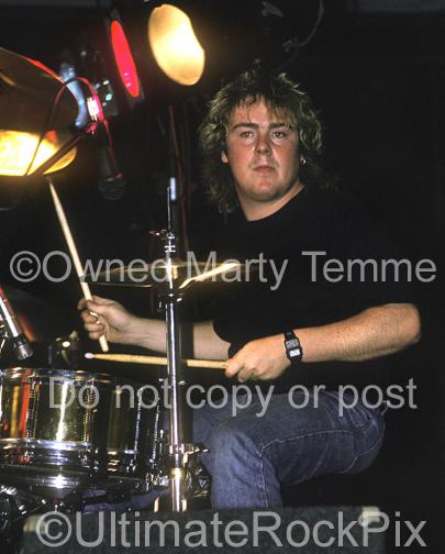 Photos of Drummer Jason Bonham in Concert in 1988 in Los Angeles, California by Marty Temme