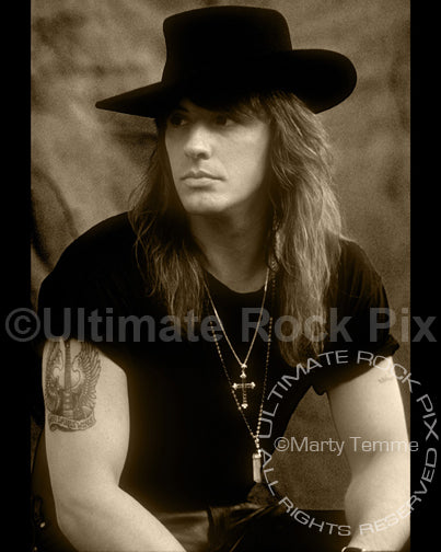 Sepia tint Art Print of Richie Sambora during a photo shoot in 1991 by Marty Temme