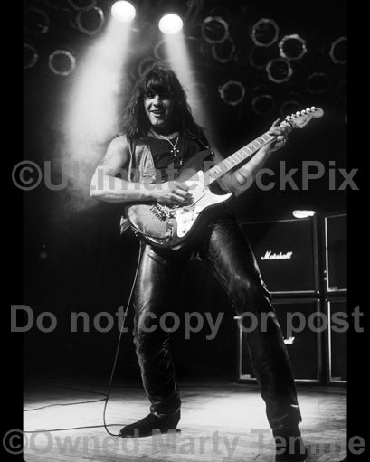 Black and white photo of Richie Sambora of Bon Jovi in 1992 by Marty Temme