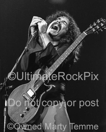 Photos of Vocalist Brad Delp of the Band Boston Performing Onstage in 1979 by Marty Temme