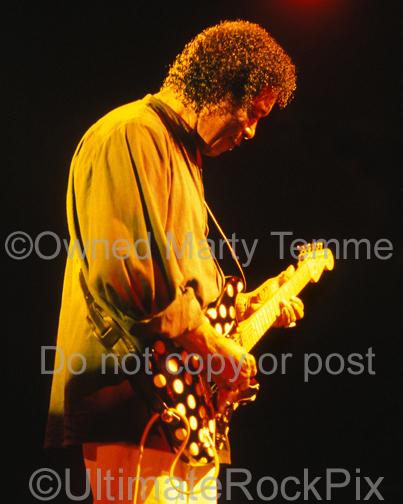 Photos of Guitar Player Buddy Guy Playing a Fender Stratocaster in Concert by Marty Temme