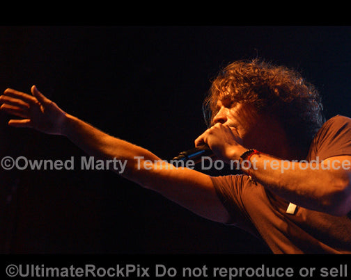 Photo of Chris Cornell of Soundgarden in concert in 2008 by Marty Temme