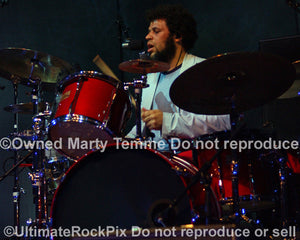 Photo of drummer Matt Sherrod of Crowded House in concert by Marty Temme