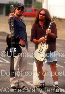 Photo of Pepper Keenan and Woody Weatherman of Corrosion of Conformity during a photo shoot in Hollywood, California in 1997 by Marty Temme
