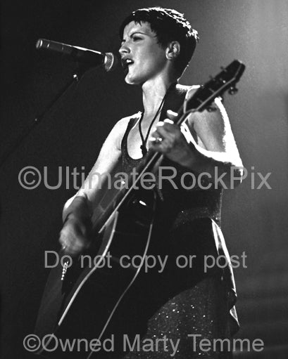 Photos of singer Dolores O'Riordan of The Cranberries in concert by Marty Temme