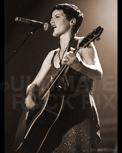 Art Print of singer Dolores O'Riordan of The Cranberries in concert by Marty Temme