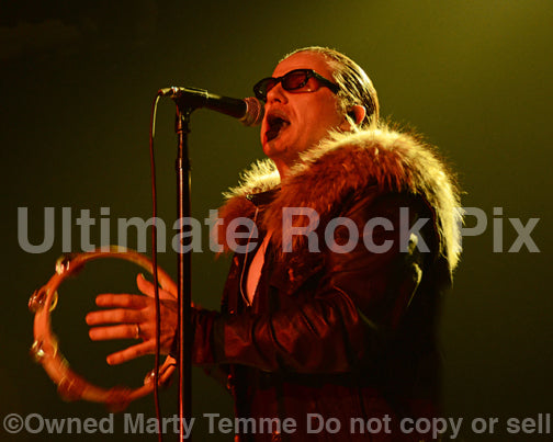 Photo of vocalist Ian Astbury of The Cult in concert in 2012 by Marty Temme