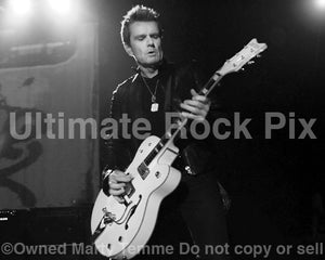 Black and white photo of Billy Duffy of The Cult in concert in 2012 by Marty Temme