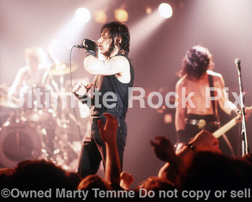 Photo of Glenn Danzig and Eerie Von of Danzig in concert in 1989 by Marty Temme