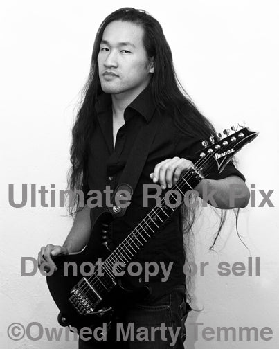 Photo of guitarist Herman Li of DragonForce during a photo shoot in 2009 by Marty Temme