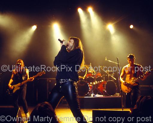 Photos of Don Dokken, Jeff Pilson and George Lynch of Dokken Performing in Concert in 1995 by Marty Temme