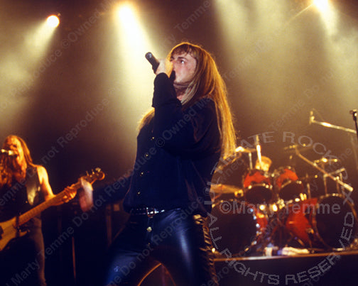 Photo of singer Don Dokken in concert in 1995 by Marty Temme