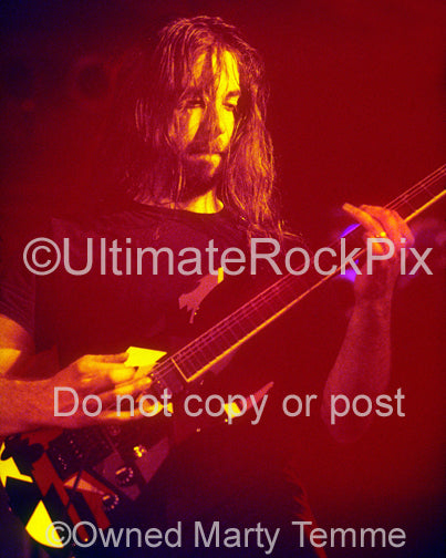 Photo of John Petrucci of Dream Theater in concert in 1994 by Marty Temme