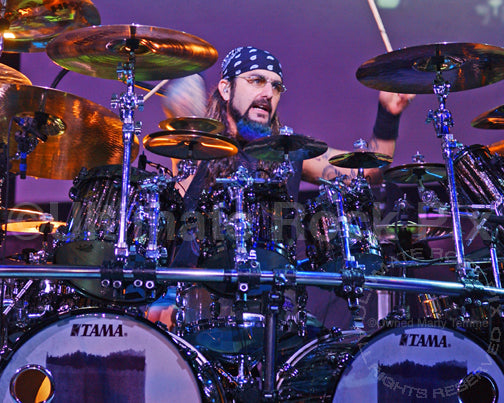 Photo of drummer Mike Portnoy of Dream Theater in concert by Marty Temme