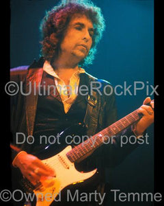 Photos of Bob Dylan Playing a Fender Stratocaster in Concert in 1978 by Marty Temme