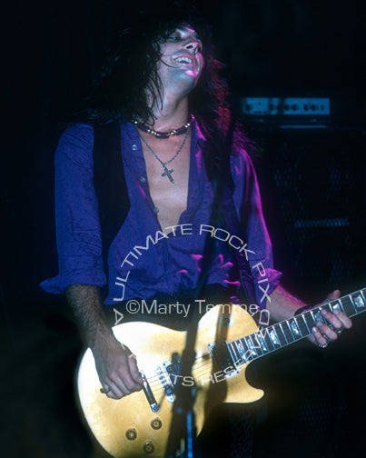 Photo of guitarist Ryan Roxie of Electric Angels in 1988 by Marty Temme