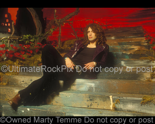 Photo of Conny Bloom of Electric Boys during a photo shoot in 1992 by Marty Temme