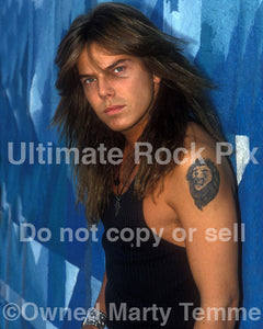 Photo of Joey Tempest of Europe during a photo shoot in 1989 in Hollywood, California by Marty Temme