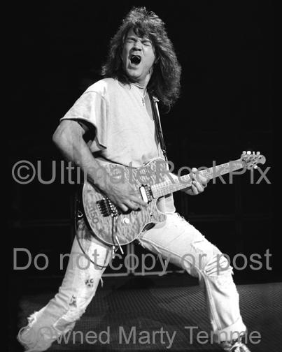 Black and White Photos of Eddie Van Halen in Concert in 1993 by Marty Temme