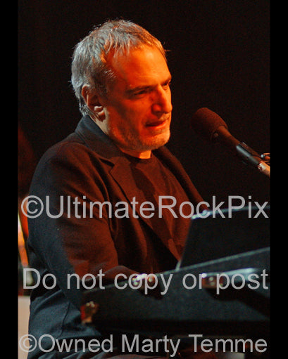 Photo of singer-songwriter Donald Fagen performing in concert by Marty Temme
