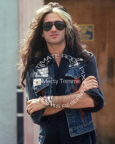 Photo of guitarist Marc Ferrari during a photo shoot in 1990 by Marty Temme