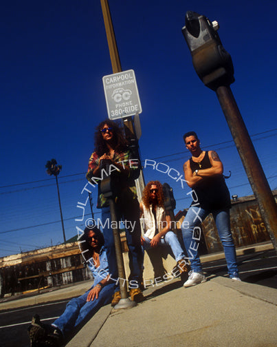 Photo of the band Firehouse during a photo shoot in 1994 by Marty Temme