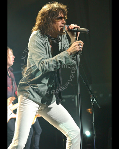 Photo of singer Kelly Hansen of Foreigner performing in concert by Marty Temme