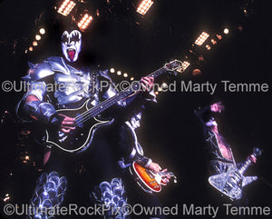 Photo of Gene Simmons of Kiss performing in concert by Marty Temme