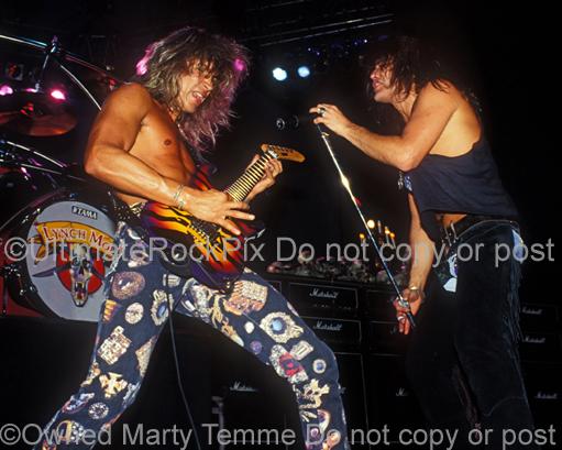 Photos of George Lynch and Oni Logan of Lynch Mob Onstage in 1991 by Marty Temme