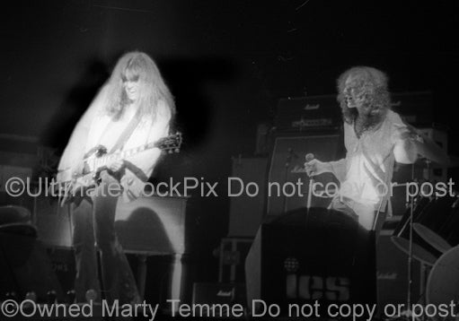 Photo of Don Mancuso and Lou Gramm in concert with Black Sheep in 1974 by Marty Temme