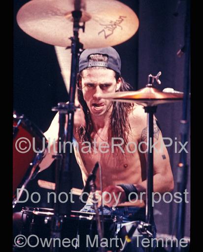 Photos of Drummer Dave Grohl of Nirvana in Concert in 1991 by Marty Temme