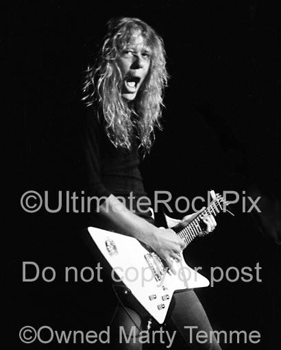 Limited Edition Prints of James Hetfield of Metallica in 1986 Numbered and Signed by Marty Temme